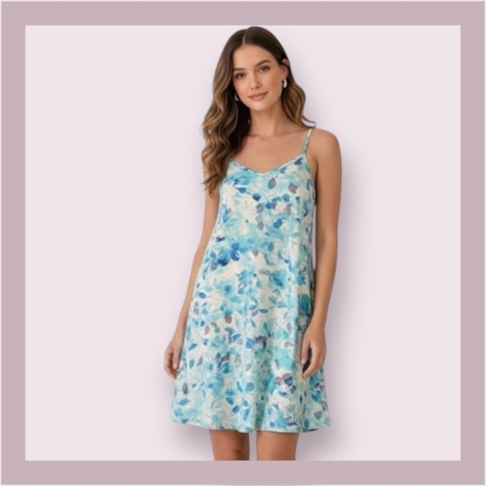 Sugar + Lips Blue Floral Dress Size S
